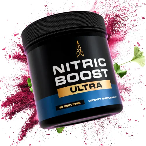 Nitric Boost Ultra supplement jar natural nitric oxide booster for male performance stamina and blood flow